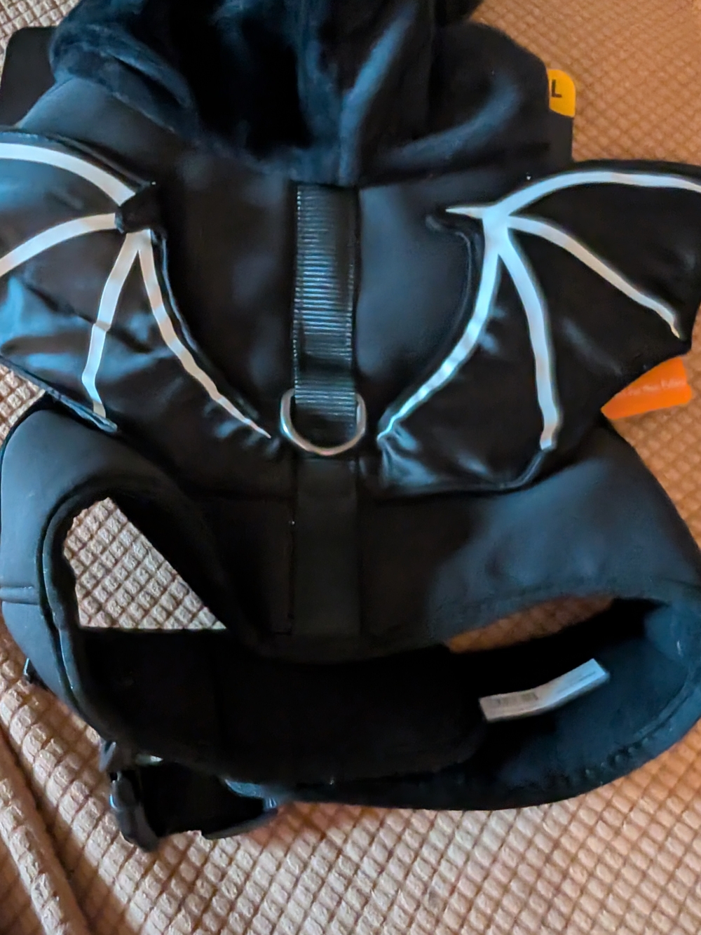NWT Thrills & Chills- Black Reflective Bat Wing Dog Harness